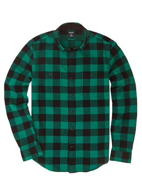 Buffalo Flannel Slim - Green Shirt