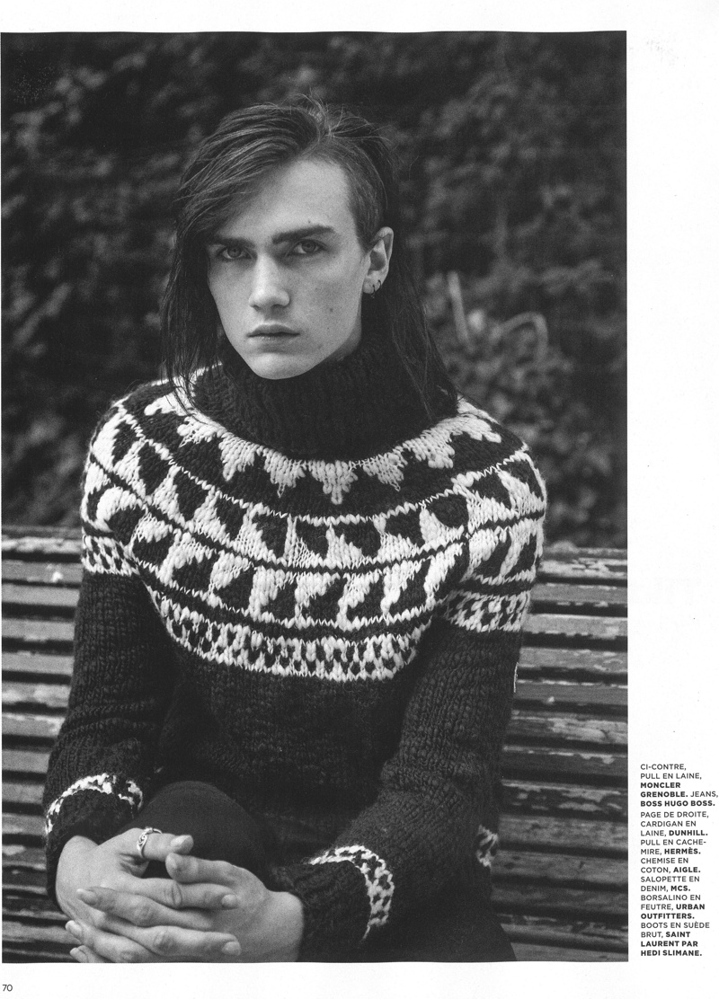 Gryphon O'Shea Dons Oversized Knitwear for M Le Monde