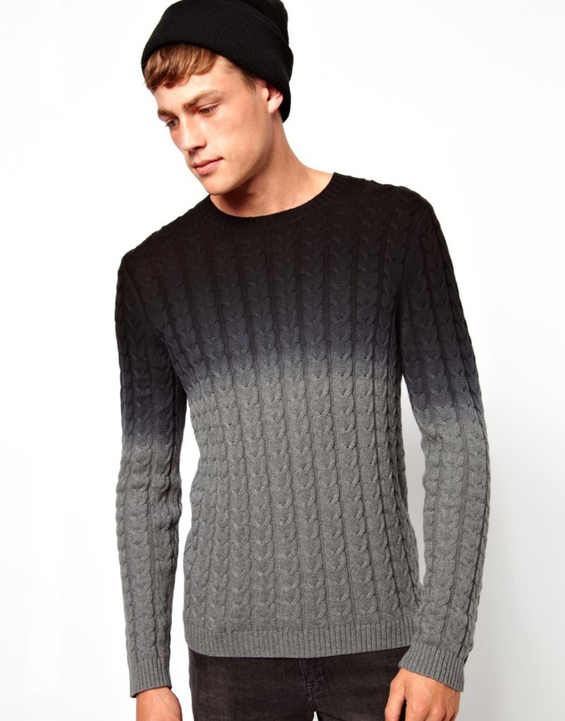 ASOS Dip Dye Cable Sweater