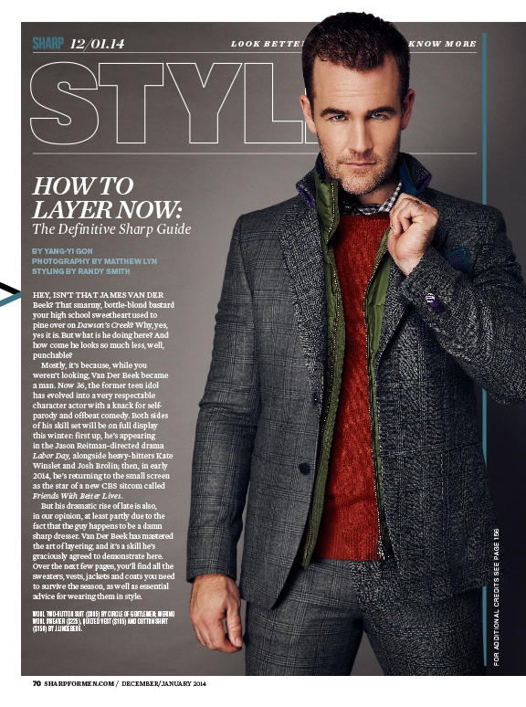 James Van Der Beek Layers for Sharp Magazine