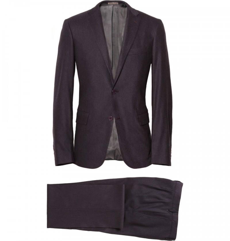 Bottega Veneta Purple Wool-Blend Suit