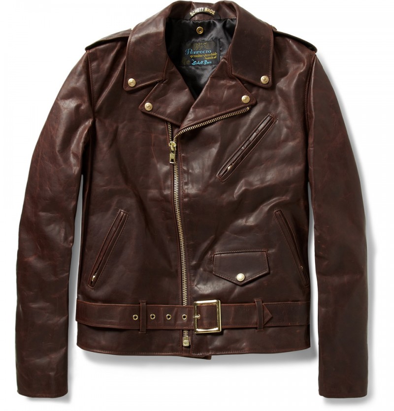 Schott Perfecto Vintage Oiled-Leather Motorcycle Jacket