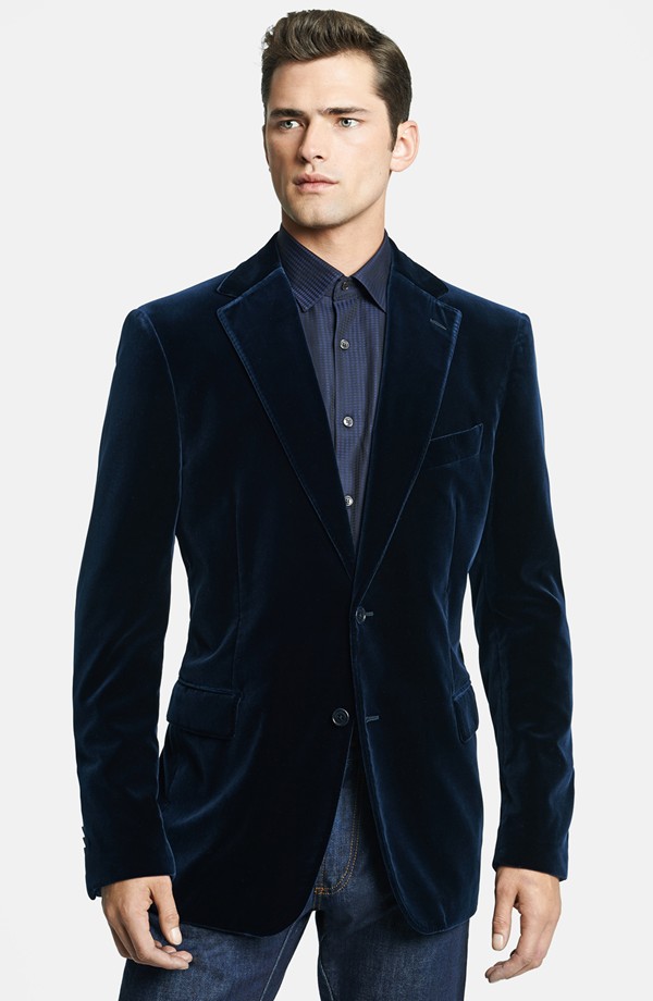 Salvatore Ferragamo Velvet Two-Button Blazer