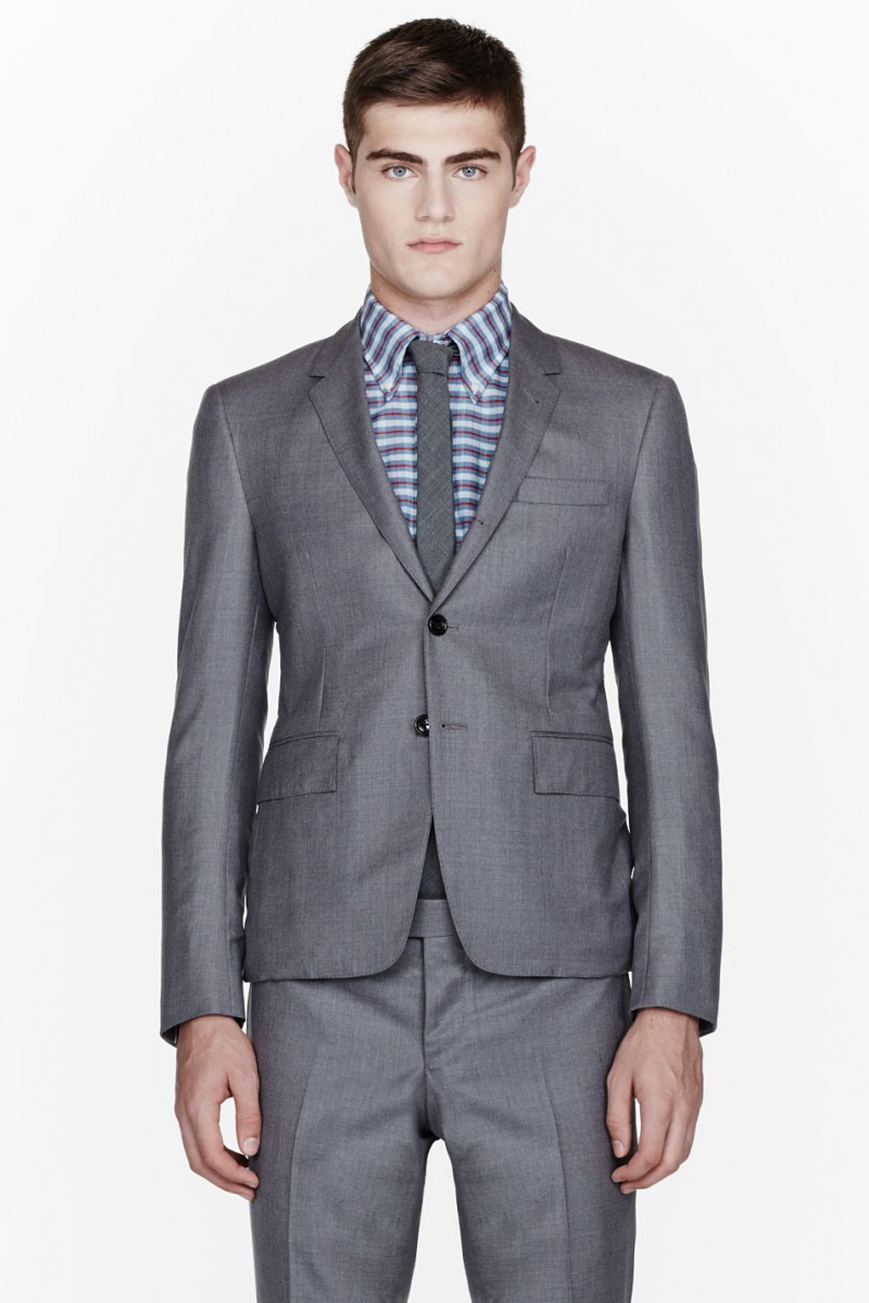 Thom Browne Grey classic Oxford blazer