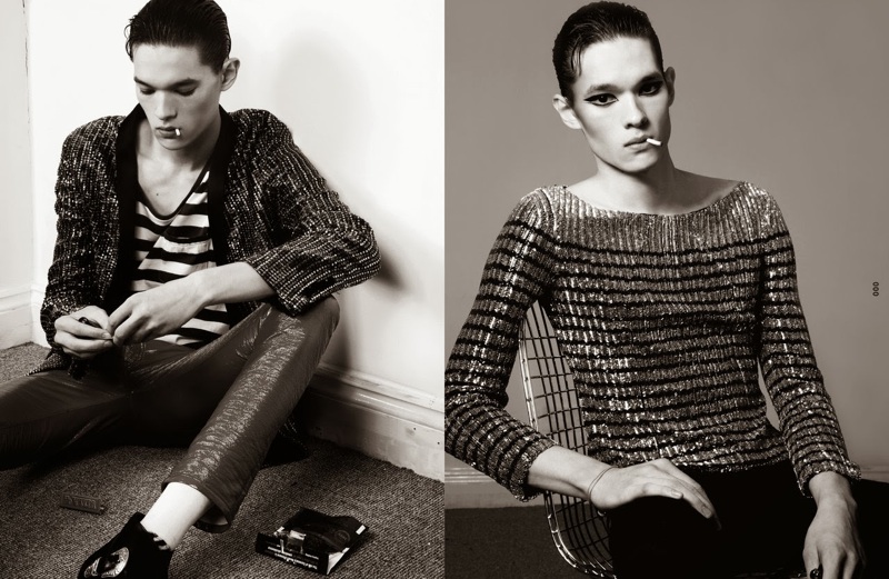 Alex Sinclair Models Saint Laurent S/S ’14 for Wonderland