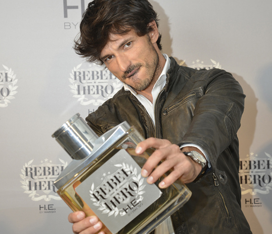 Andres Velencoso Segura Fronts 'Rebel Hero' H.E. by Mango Fragrance Campaign model