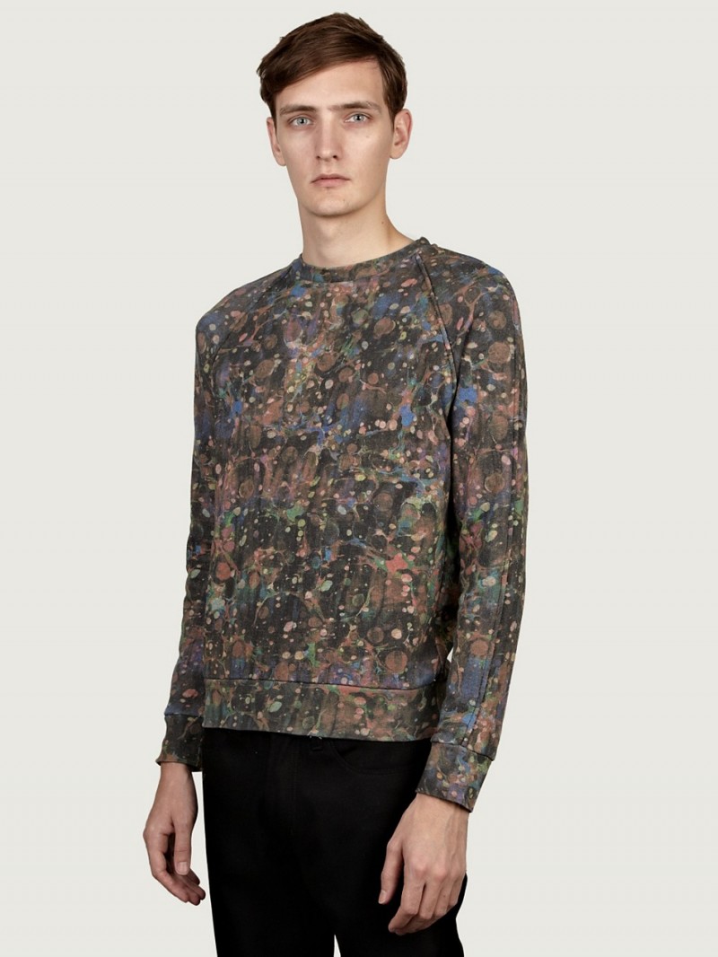 images.oki ni.com is image 4m pau1810mrb 01 press Paul Smith Men's Marble Print Sweatshirt
