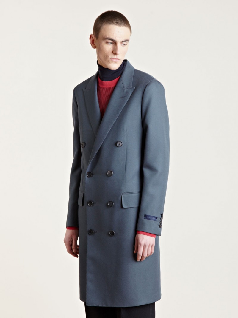 Lanvin Men's Double Breasted Coat From AW13 Collection In White