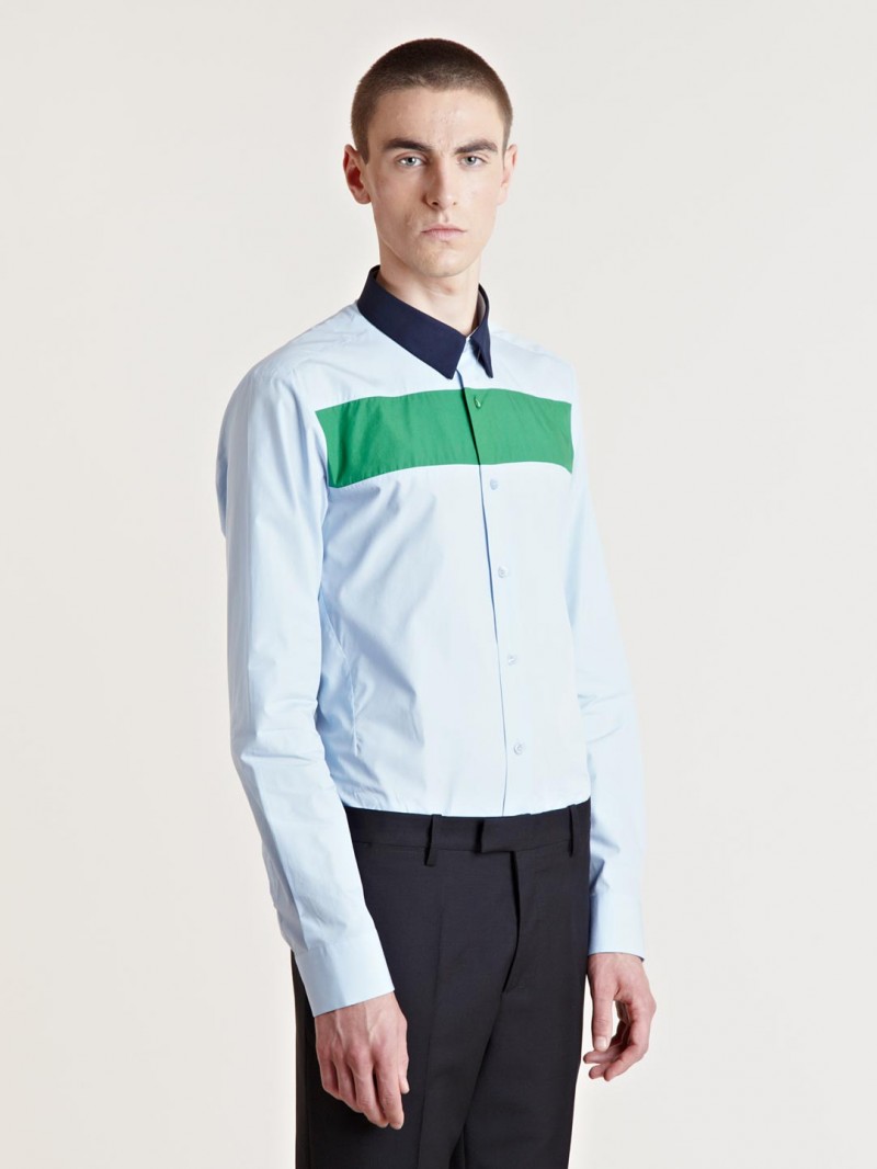 Raf Simons Men's Contrast Colour Shirt From AW13 Collection In Blue