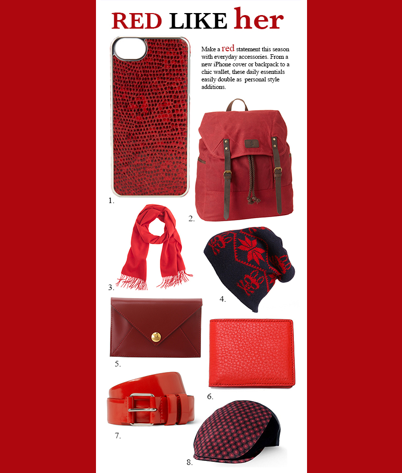 red men's accessories