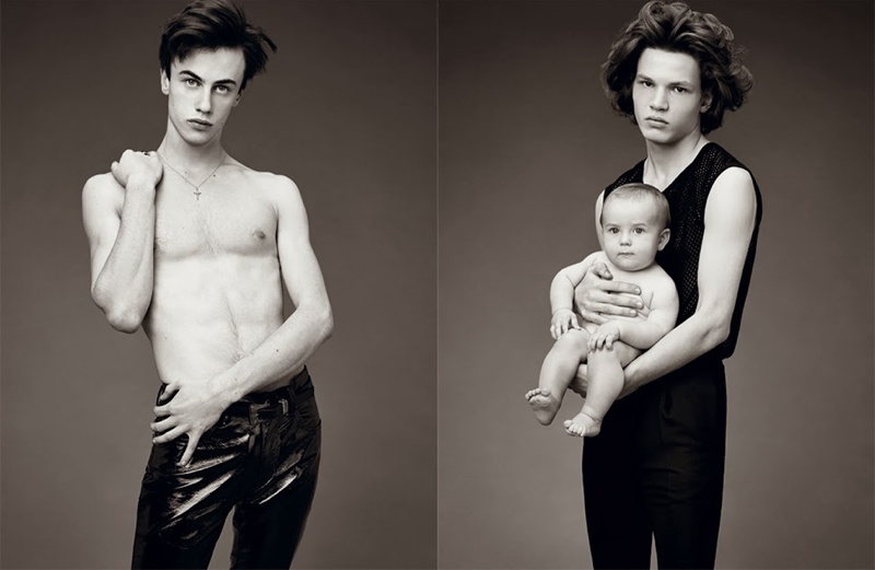Arran Turton-Phillips, George Rouy & Babe in Saint Laurent S/S ’14 Spread for Arena Homme+