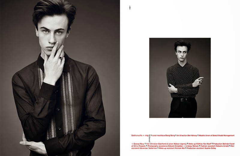 Arran Turton-Phillips, George Rouy & Babe in Saint Laurent S/S '14 Spread for Arena Homme+