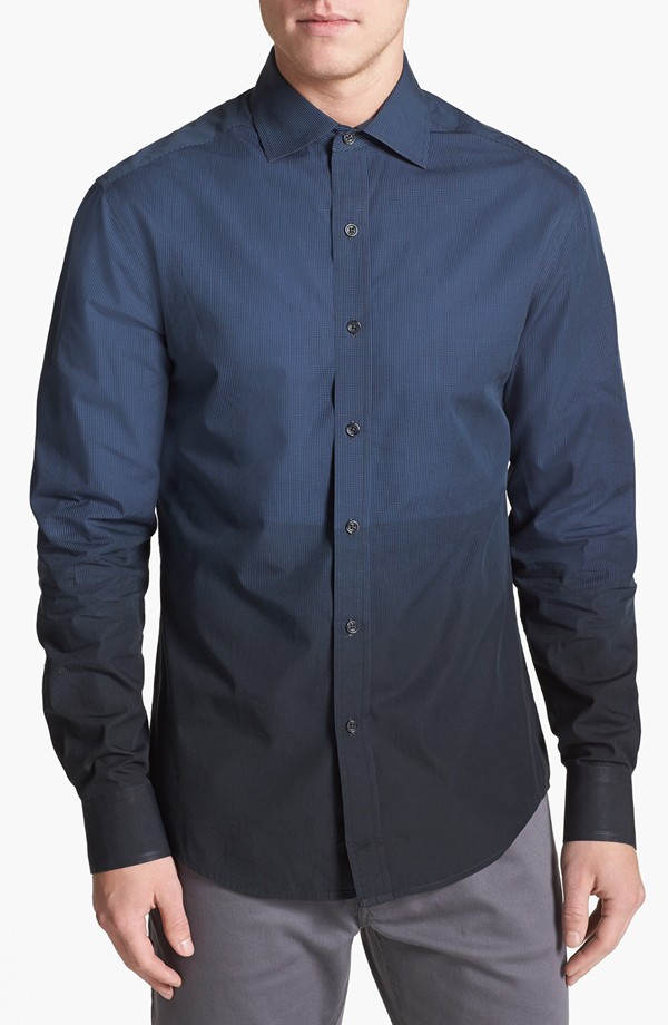 Vince Camuto Slim Fit Dip Dye Sport Shirt