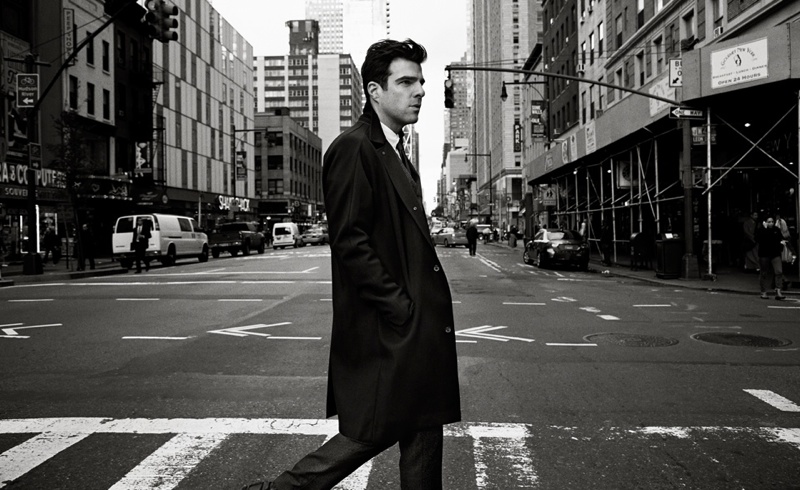 Zachary Quinto Dons Winter Coats for Mr Porter