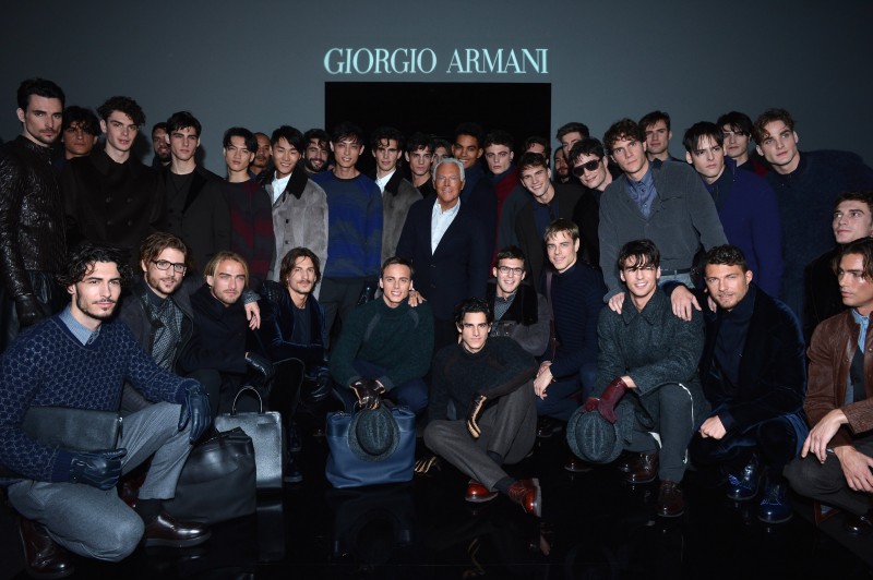 Giorgio Armani and models