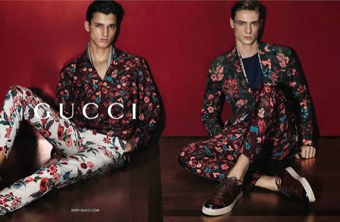 gucci men's floral suit