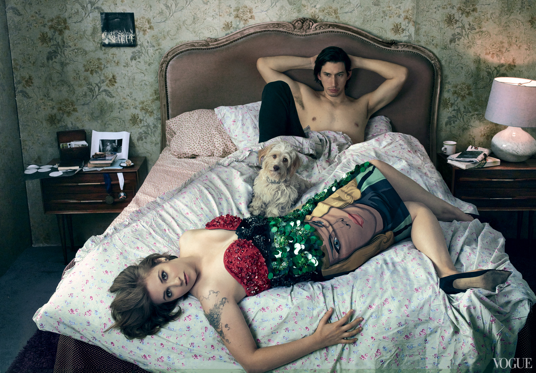 Adam Driver Joins Girls Co-Star Lena Dunham for her Vogue Cover Story.