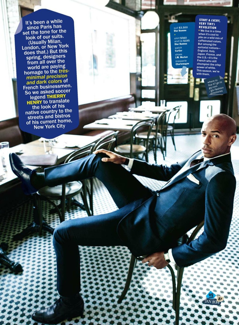 Thierry Henry Dons French Suiting for American GQ – The Fashionisto