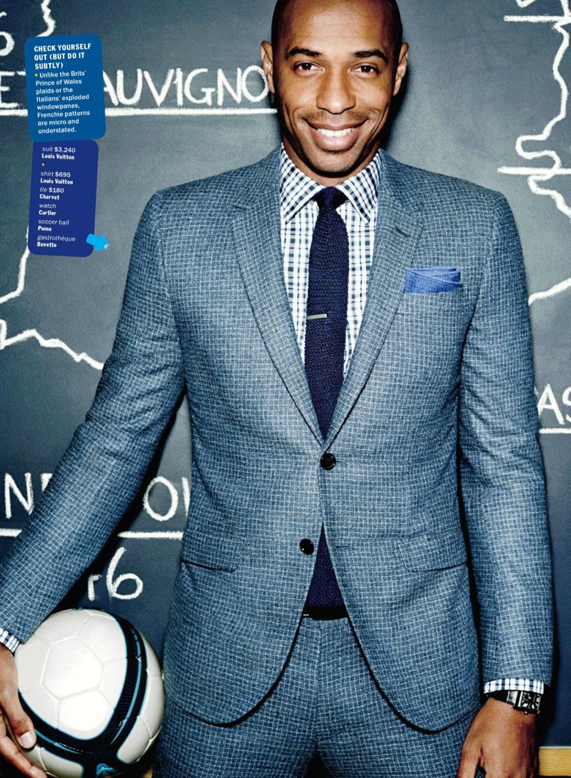 Thierry Henry Dons French Suiting for American GQ – The Fashionisto