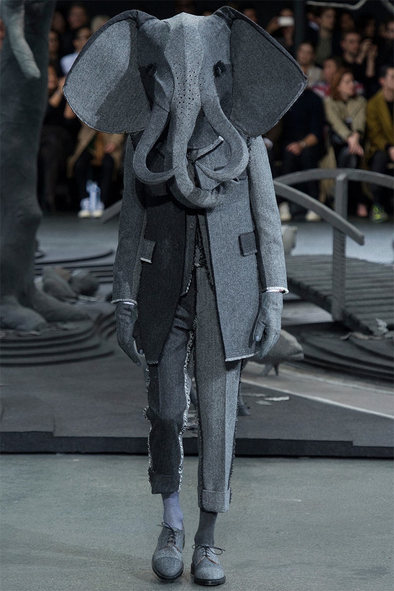 An animal motif is front and center for Thom Browne's fall-winter 2014 runway show.