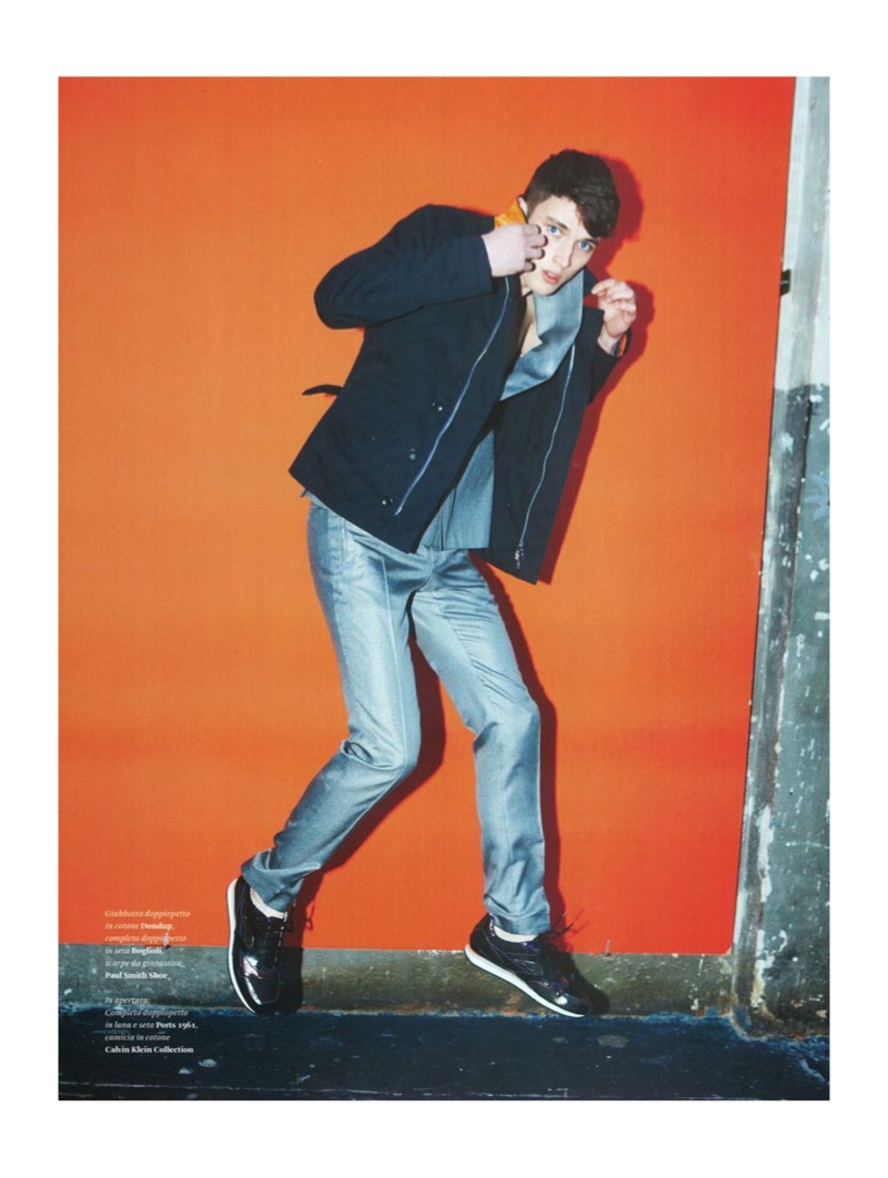 Matthew Holt Models Spring Suits with a Stylish Punch for L’Officiel Hommes Italia