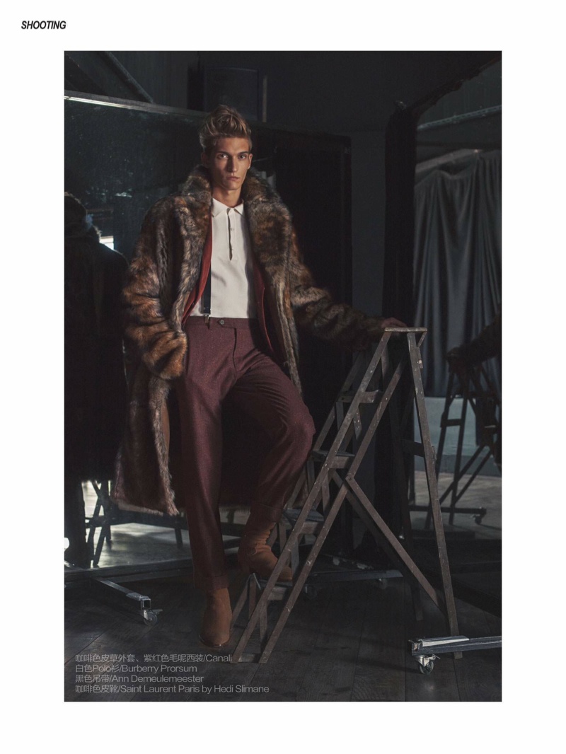 Matvey Lykov Dons Winter Fashions for Men’s Uno