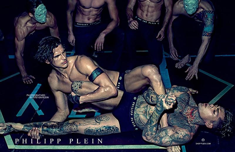 Stephen James & Brent Clancy Wrestle for Phillip Plein Spring/Summer 2014 Underwear Campaign