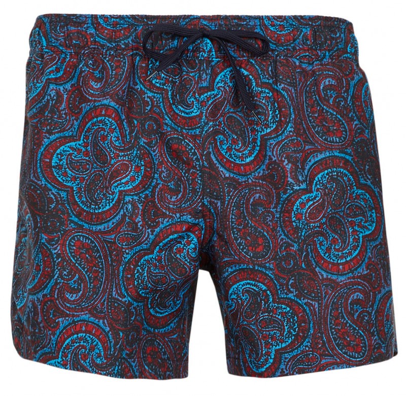 TOPMAN RED PAISLEY SWIM SHORTS