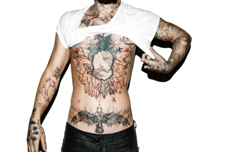 Keno Weidner Flaunts His Tattoos for Bowen Fall/Winter 2014 Campaign Photos