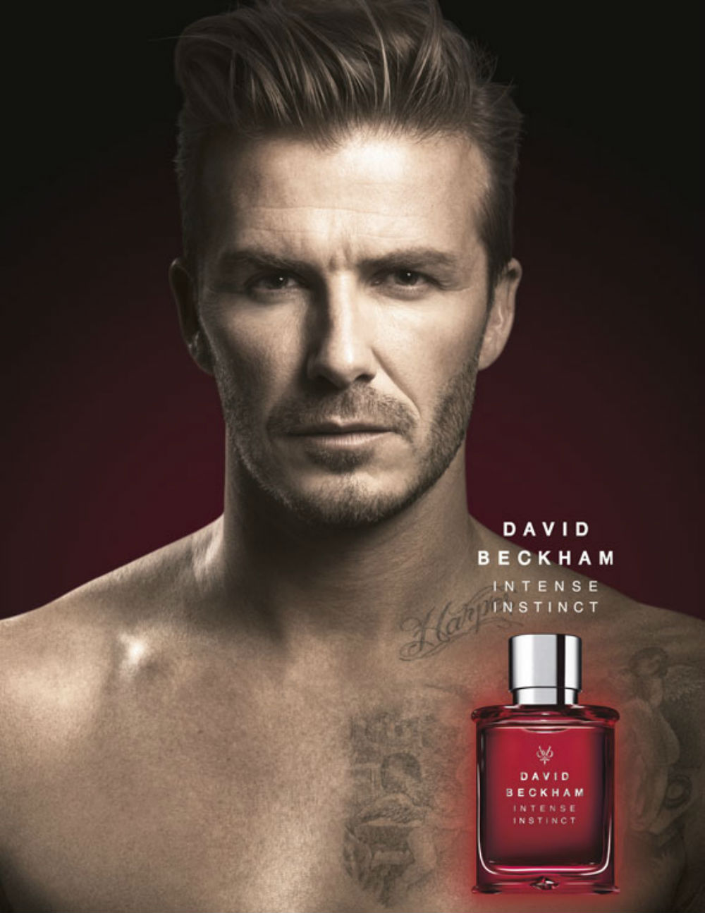 David Beckham Goes Shirtless for Intense Instinct Fragrance Campaign