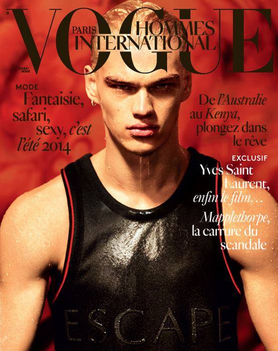 Filip Hrivnak Covers Vogue Hommes International Spring/Summer 2014 Issue