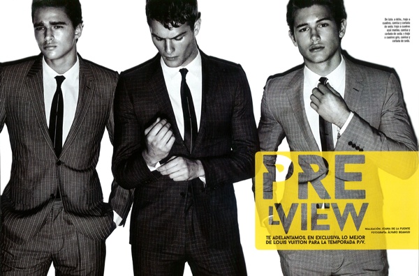 Pepe, Vincent Friesicke & Paddy Mitchell Don Louis Vuitton Spring 2014 for GQ España