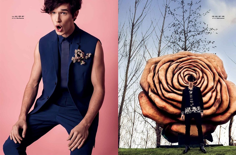Kieron Deiaco Stars in a Colorful Spring Spread for Elle Men Hong Kong