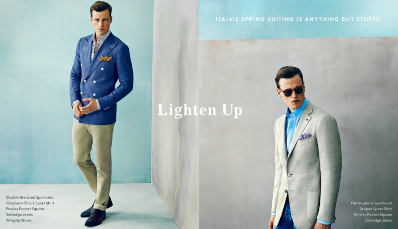 Lighten Up: Lars Burmeister Dons ISAIA Spring 2014 for Barneys New York