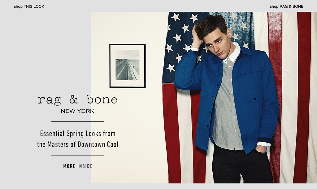 Downtown Cool: Matt McGlone Rocks Rag & Bone Spring 2014 for East Dane