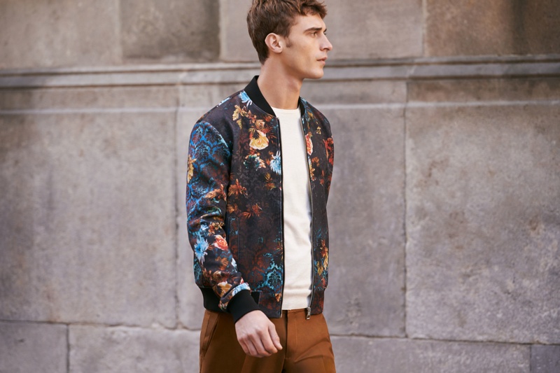 mens floral blazer zara