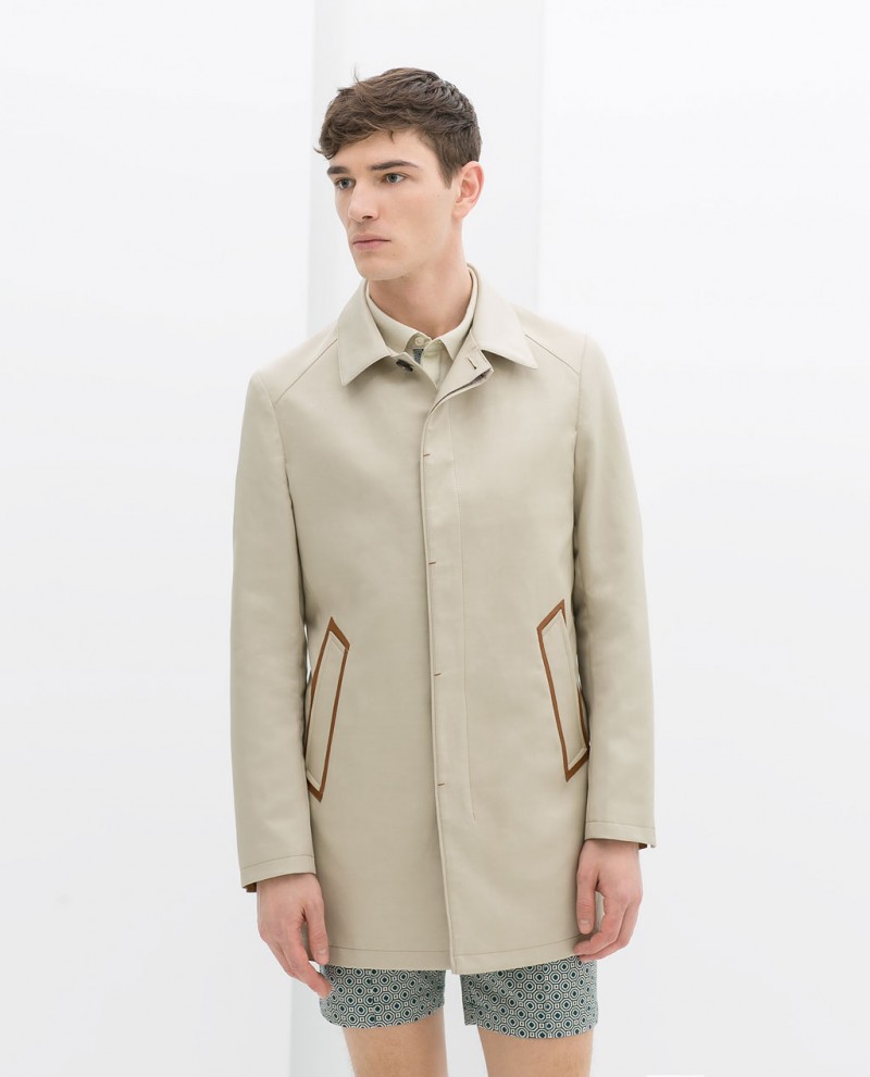 Short Trench Coat with Pocket Edging from ZARA