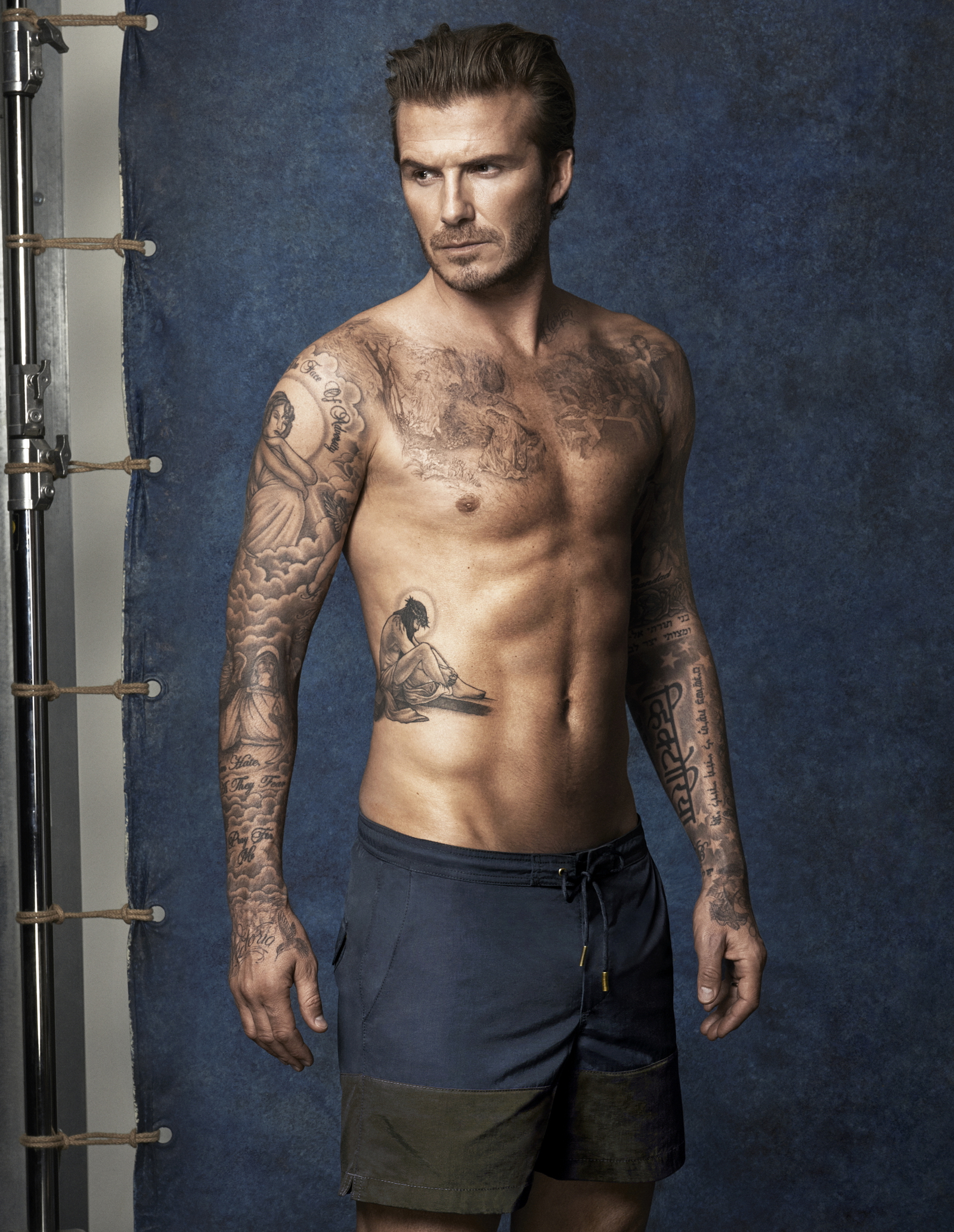 David Beckham Goes Shirtless for New Swimwear for H&M Photos