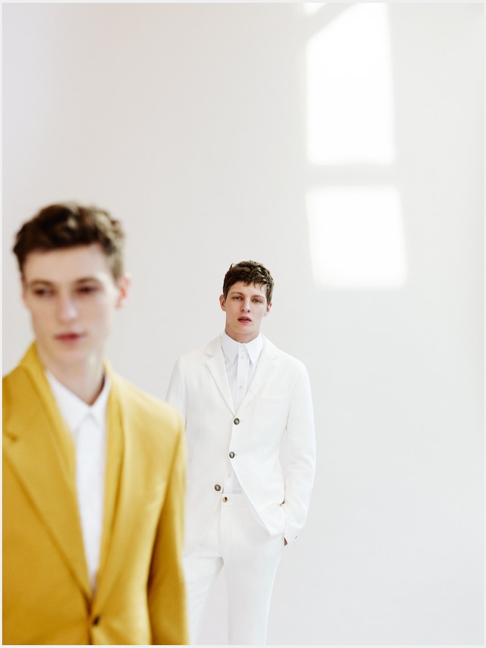 Tim Schuhmacher + Tommaso de Benedictis Don Spring Suits for L’Officiel Hommes Italia