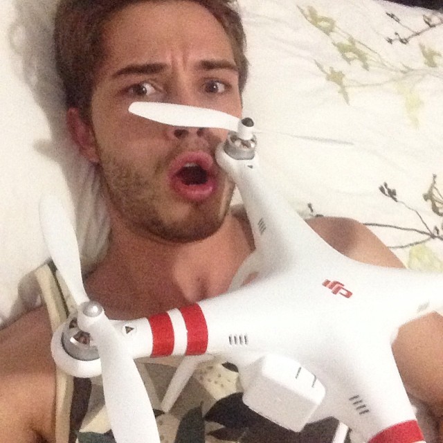 Francisco Lachowski shows off one of his favorite birthday presents