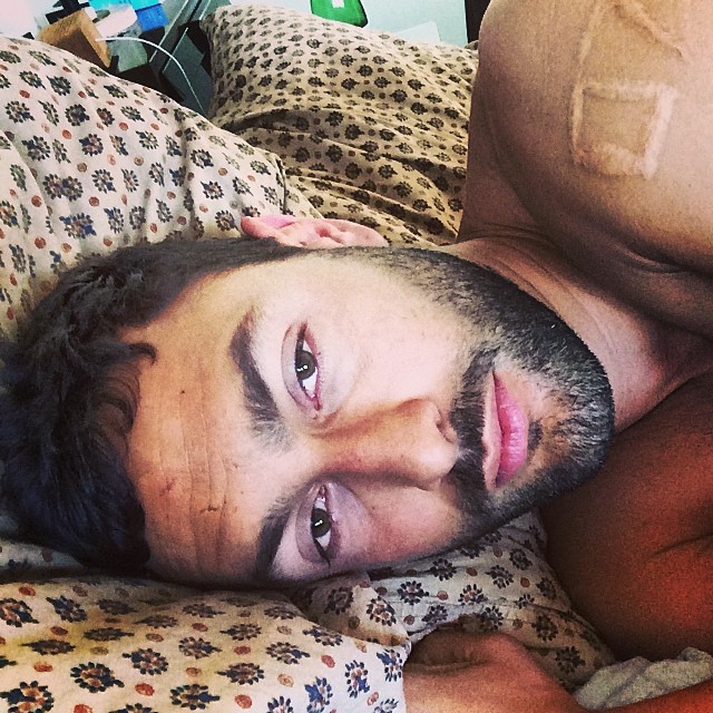 Just a lazy moment in bed from this top model. Noah Mills says hi!