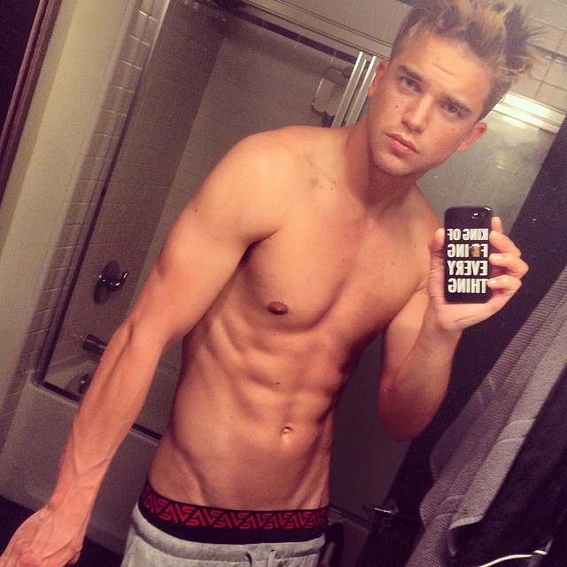 River Viiperi shows off in a selfie, wearing underwear from his own line