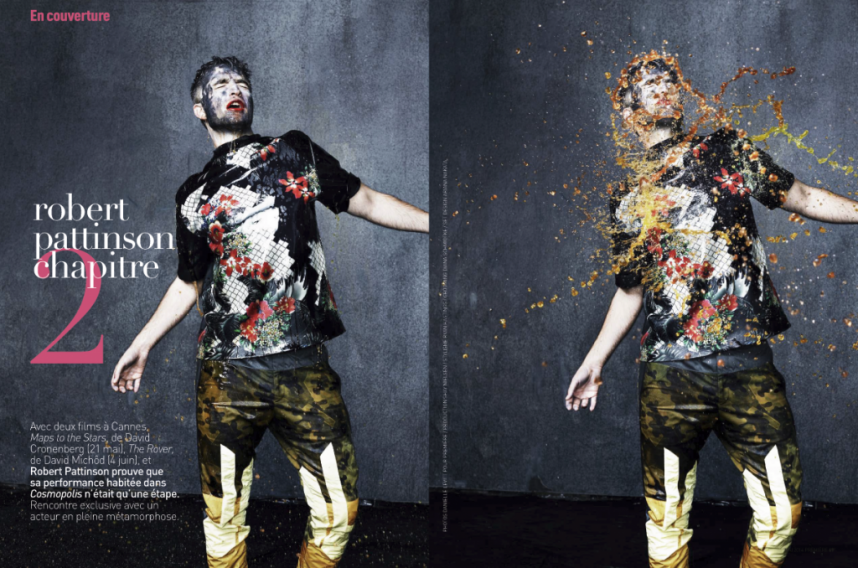 Robert Pattinson Splashed with Paint for Premiere