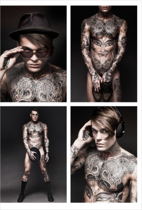 Stephen James Goes Nude, Showing Tattoos for Hedonist 