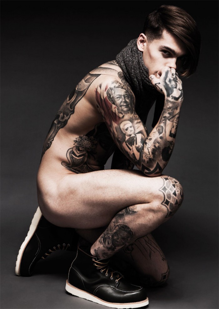 Stephen James Goes Nude, Showing Tattoos for Hedonist 