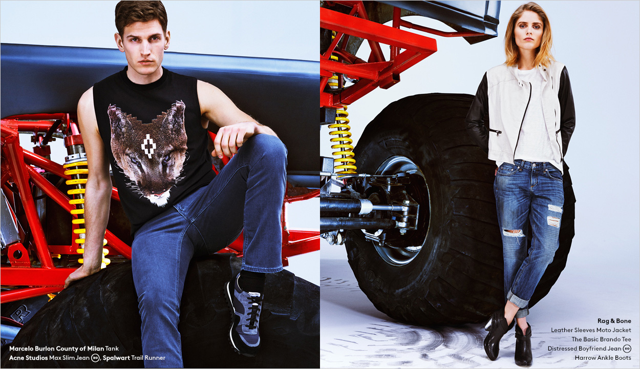 Andre Feulner Models Contemporary Men’s Denim for Barneys New York