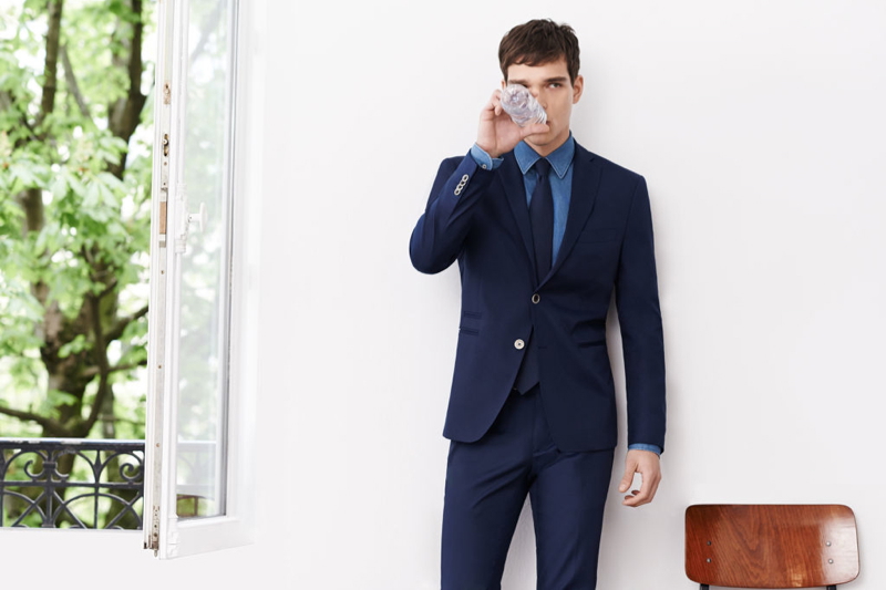 zara blue suit mens