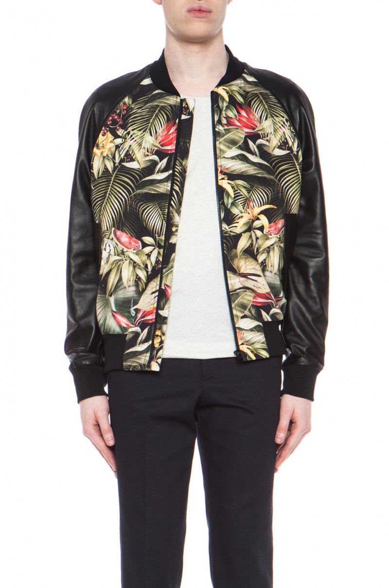 AMI botanical print bomber jacket $378 from Forward by Elyse Walker