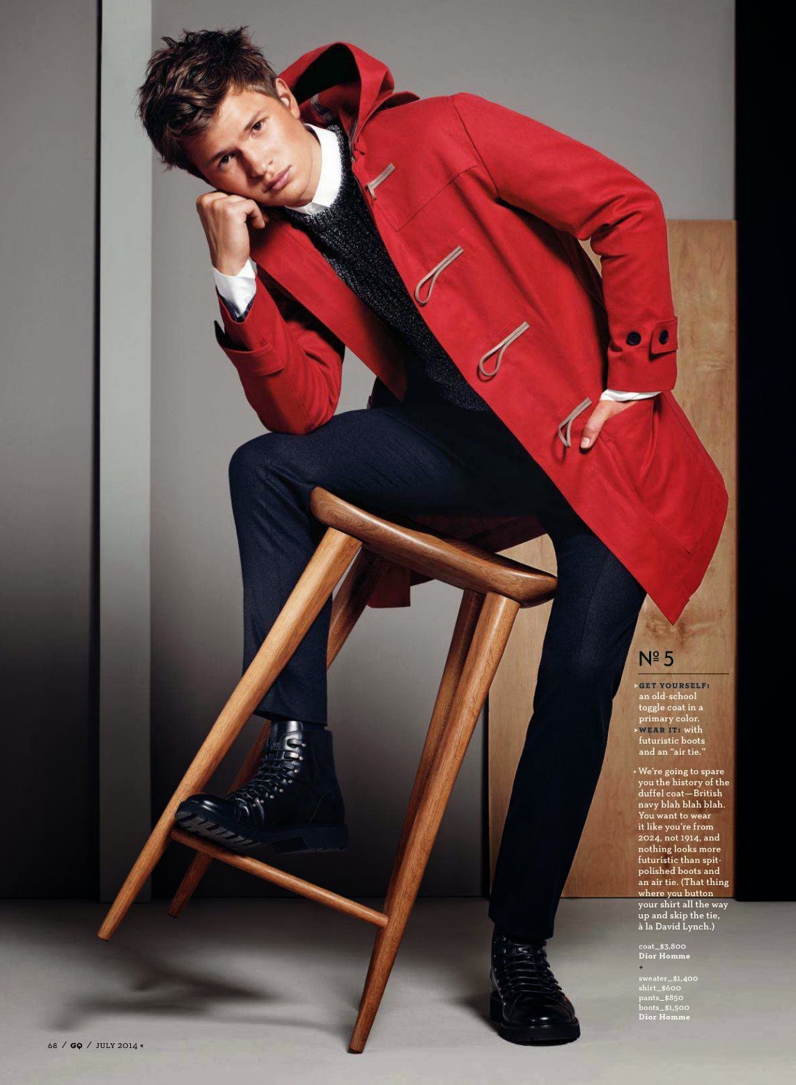 Ansel Elgort Models Fall Fashions for GQ July Issue
