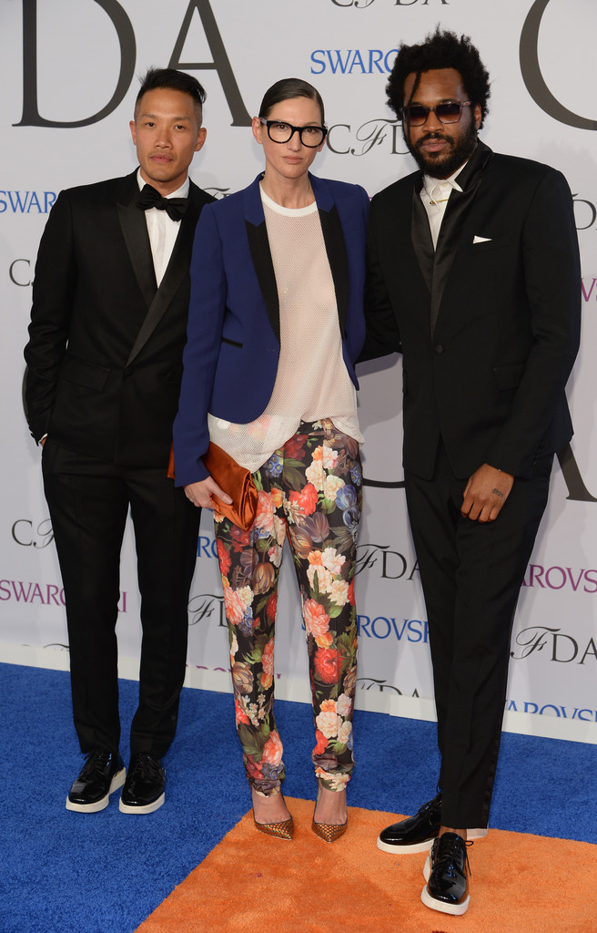 Public School designers Dao Yi Chow and Maxwell Osborne with J.Crew creative director Jenna Lyons